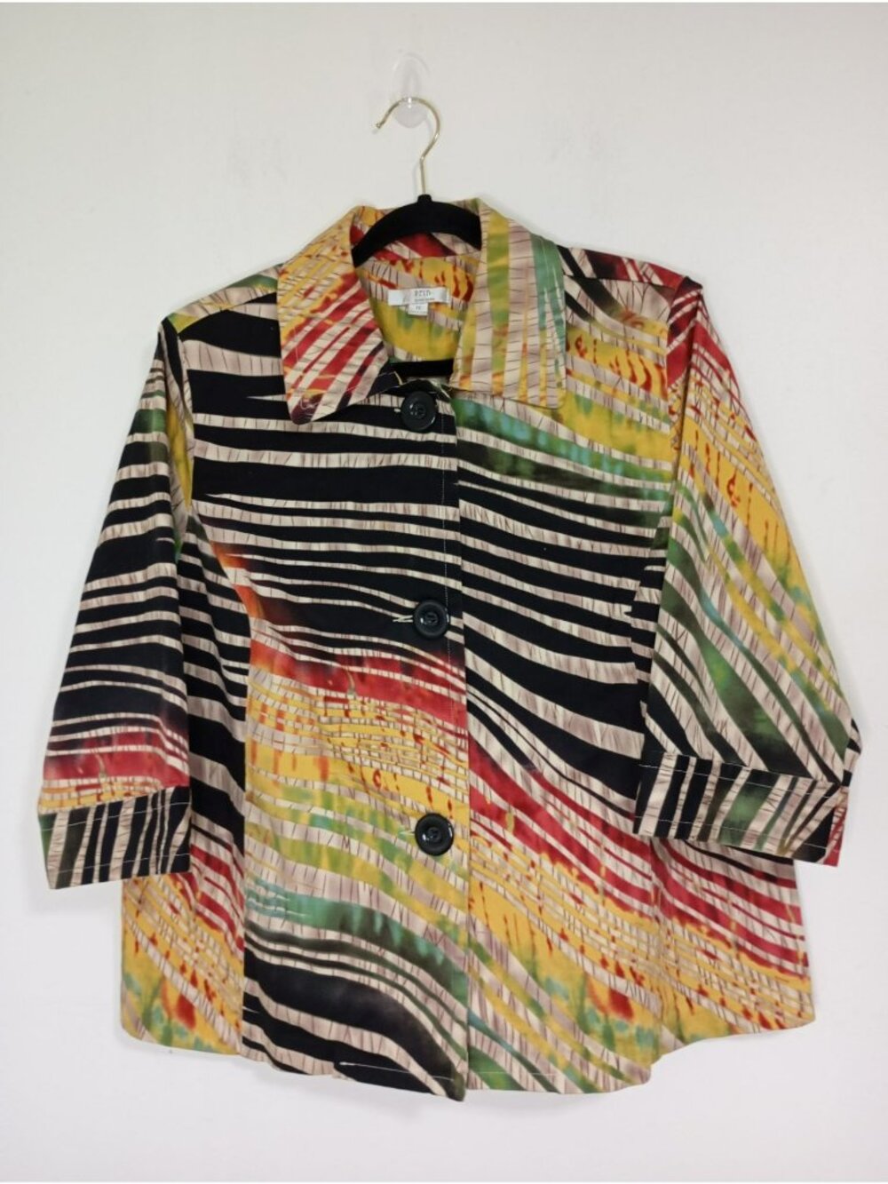 Colorful Erin London Striped Abstract Design 3/4 Sleeves Cotton Blend Women